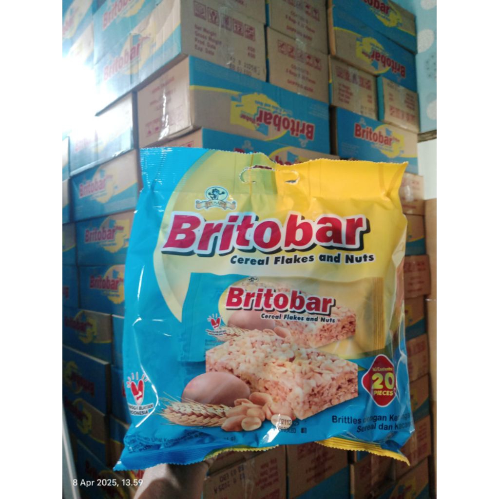 

(220gr) OAT CEREAL FLAKES AND NUT BRITOBAR 20 PCS SNACK CAMILAN OAT BAR KACANG