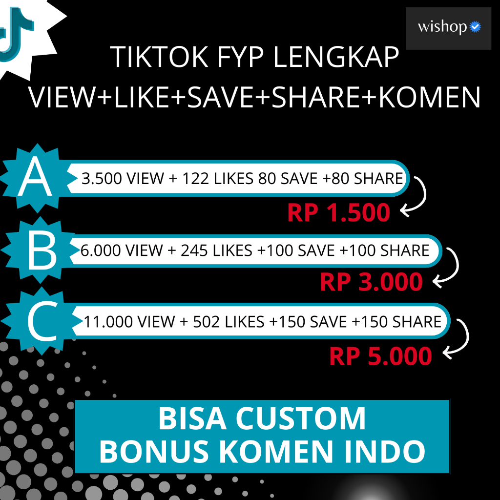 LIKE TIKTOK PAKET LENGKAP FREE KOMENT