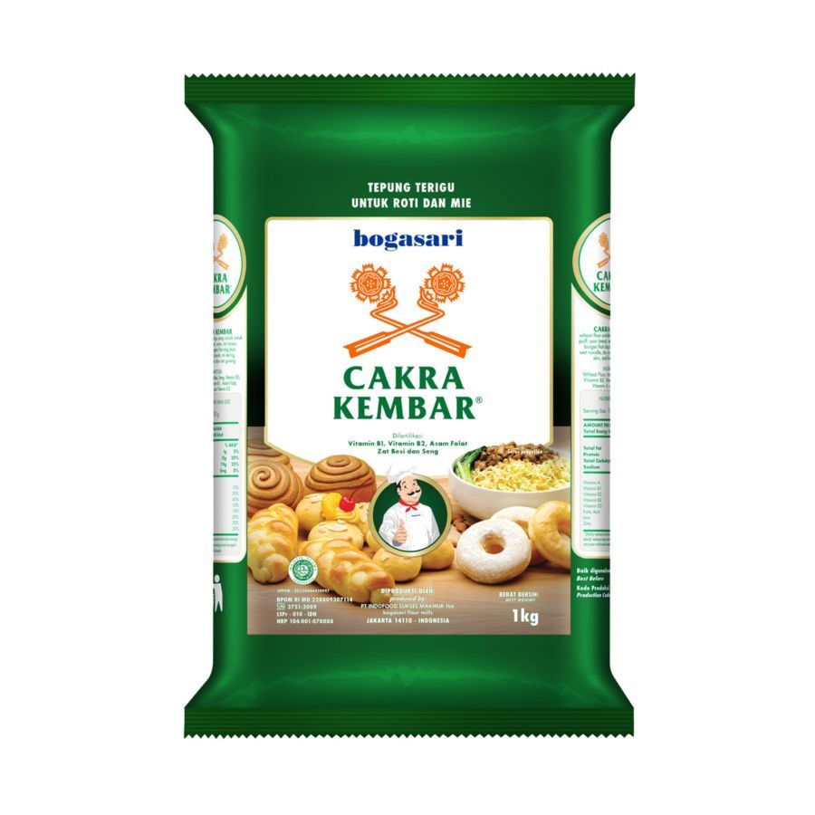 

Bogasari Cakra Kembar Tepung Terigu Protein Tinggi untuk Roti 1kg
