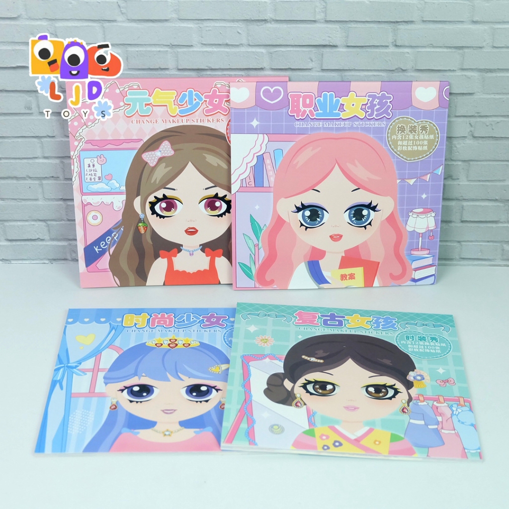 

Mainan Stiker Wajah Ganti Ekpresi - Girl Change Make Up Sticker Fashion