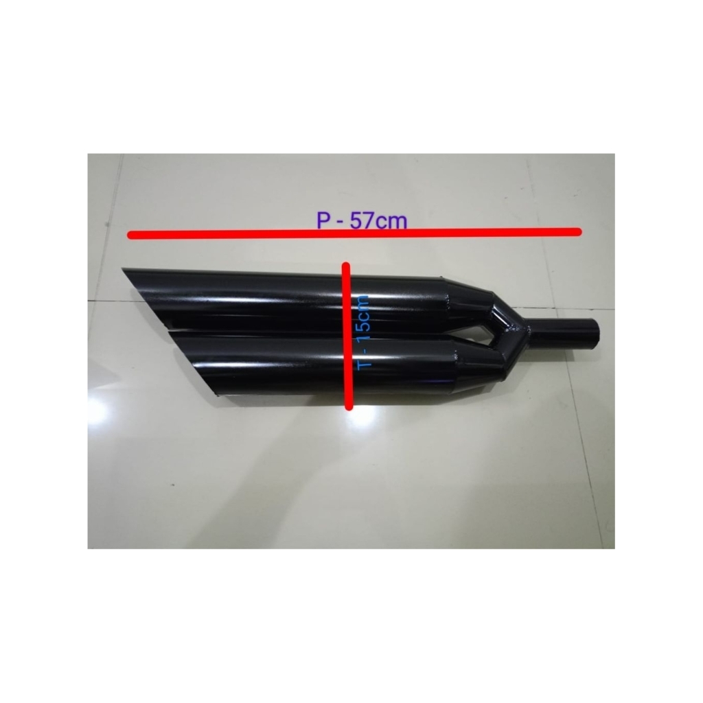 Silincer Knalpot Motor Custom Bambu Runcing Double Bobber inlet 38cm