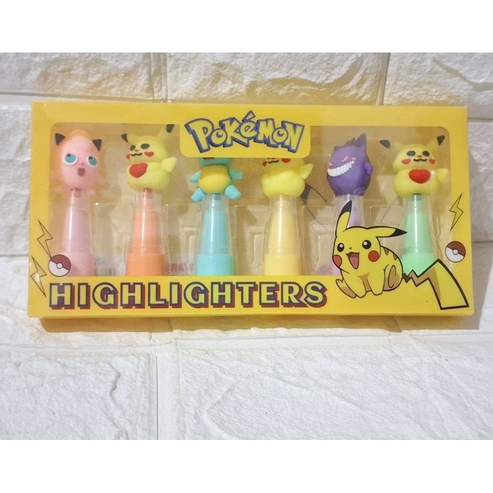 

stabilo pokemon kuning 1pack set komplit pokemon pikachu atk alat tulis kantor kuliah sekolah anak highlighter