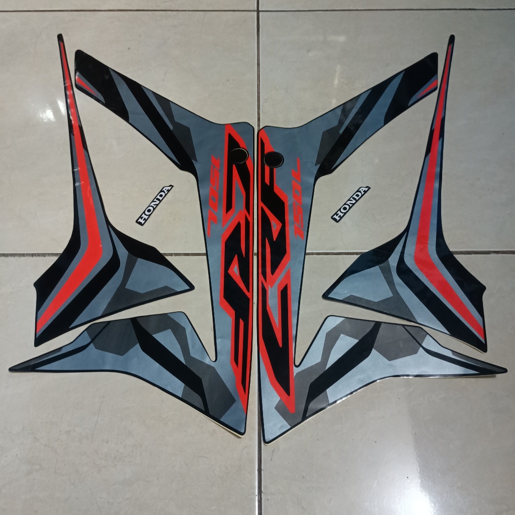 stiker striping honda crf 150 l 2019 hitam lis body standar berkualitas original