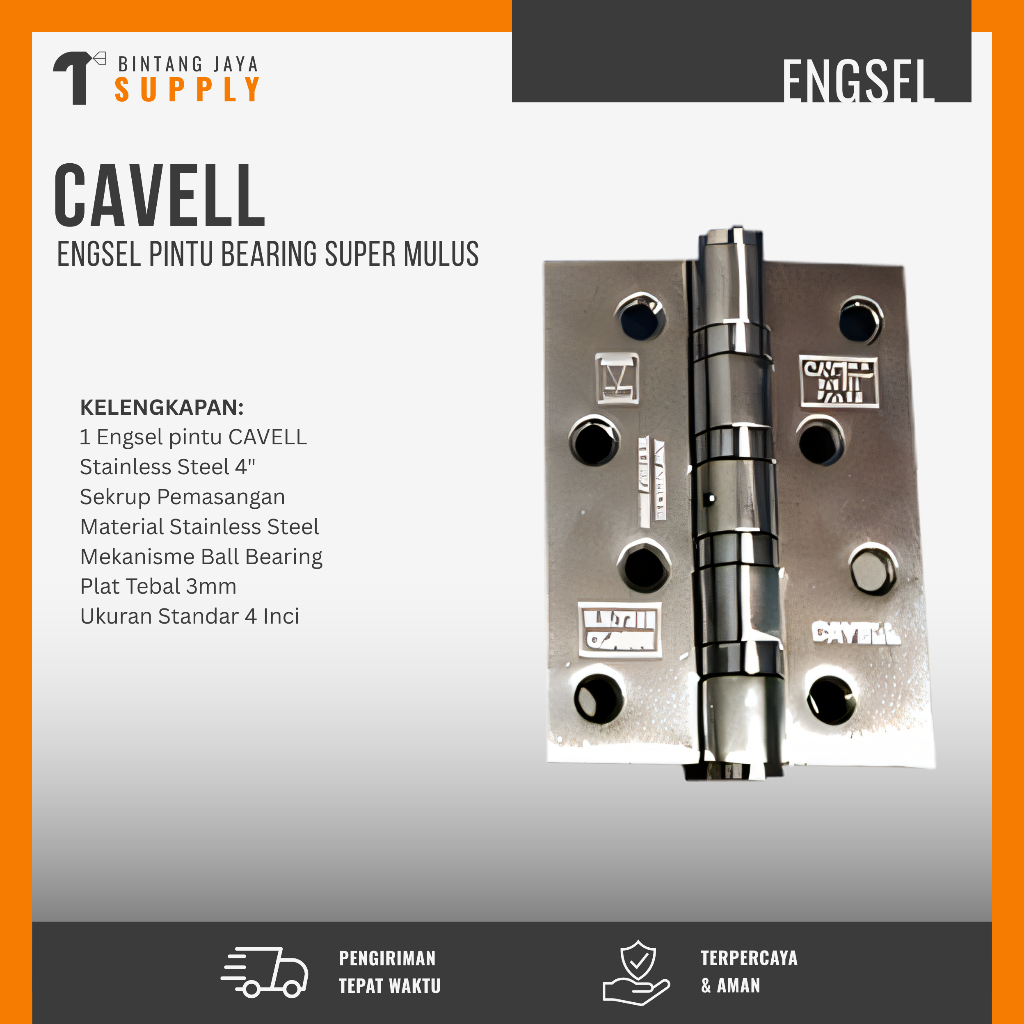 Engsel Pintu CAVELL Stainless Steel SUS 304 4 Inch Tebal 3mm
