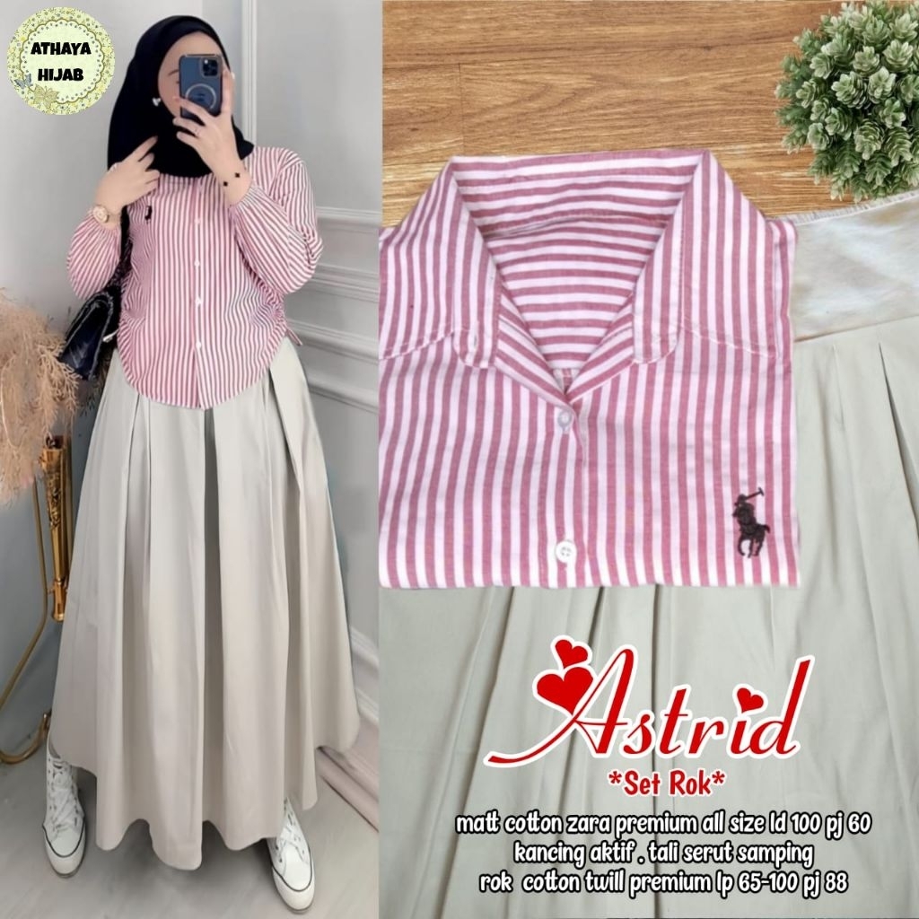 Astrid Set Katun Salur Rok Mayung Twill (Athaya)