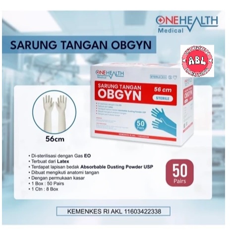 ONEHEALTH Sarung Tangan OBGYN Steril  HARGA PAIRS. Handscoon Gynaecolog Sterile