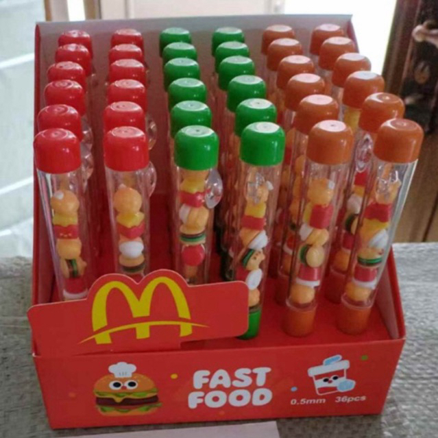 

[COD] Pen Fast Food Transaparan dengan mainan di dalamnya