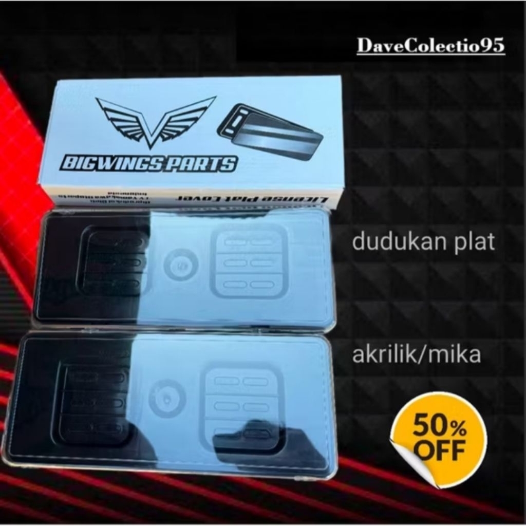 Cover Dudukan Tempat Plat Nomor MOTOR mika kaca AKRILIK