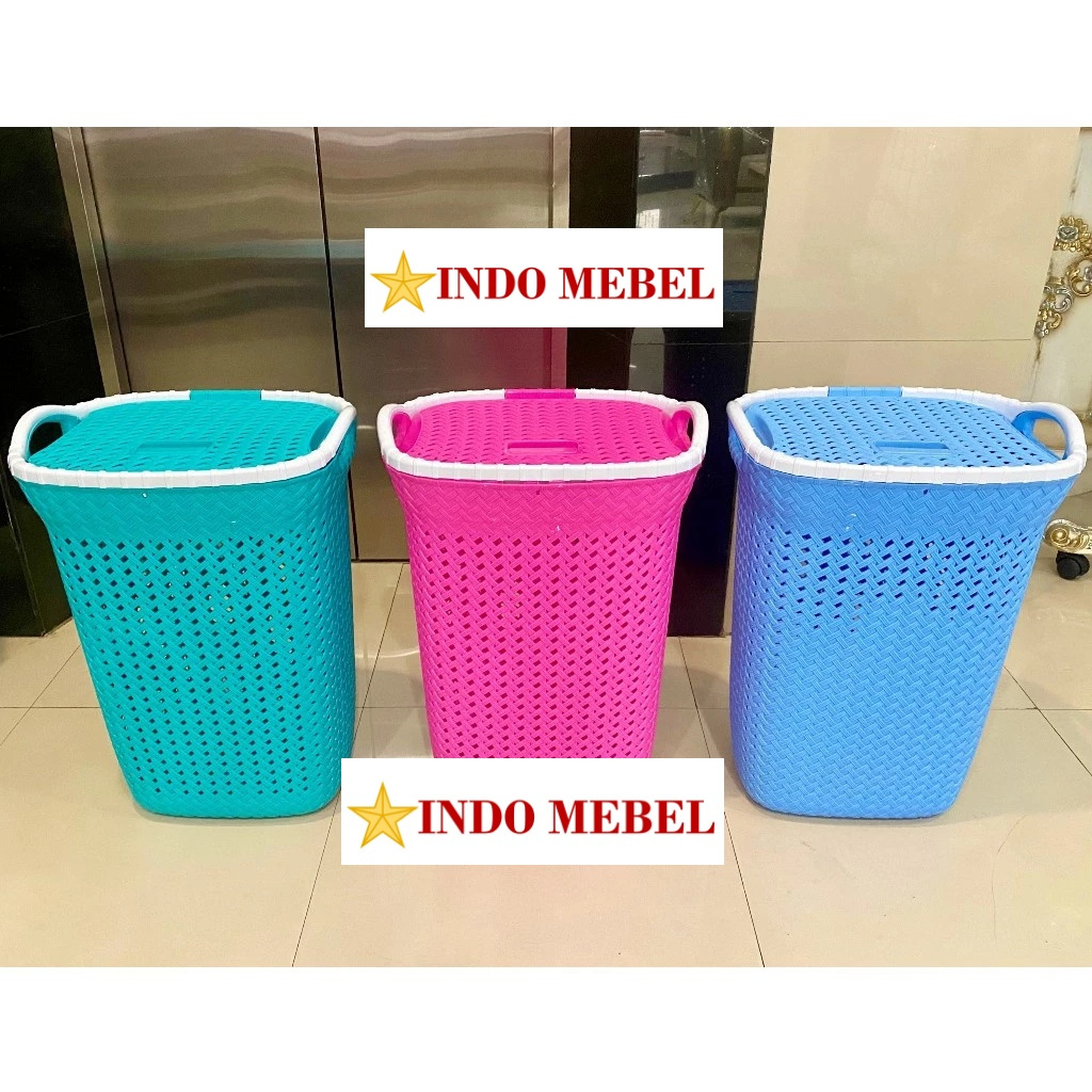 Keranjang Laundry / Baju Kotor Rotan Liverpool JAGUAR STAR Plastik Promo Murah Ready Makassar