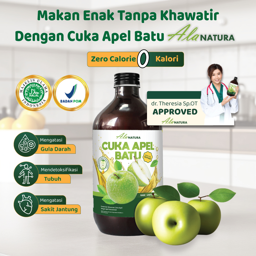 

Cuka Apel Batu Malang Alanatura 500ml Obati Jantung Hipertensi dan Kolesterol