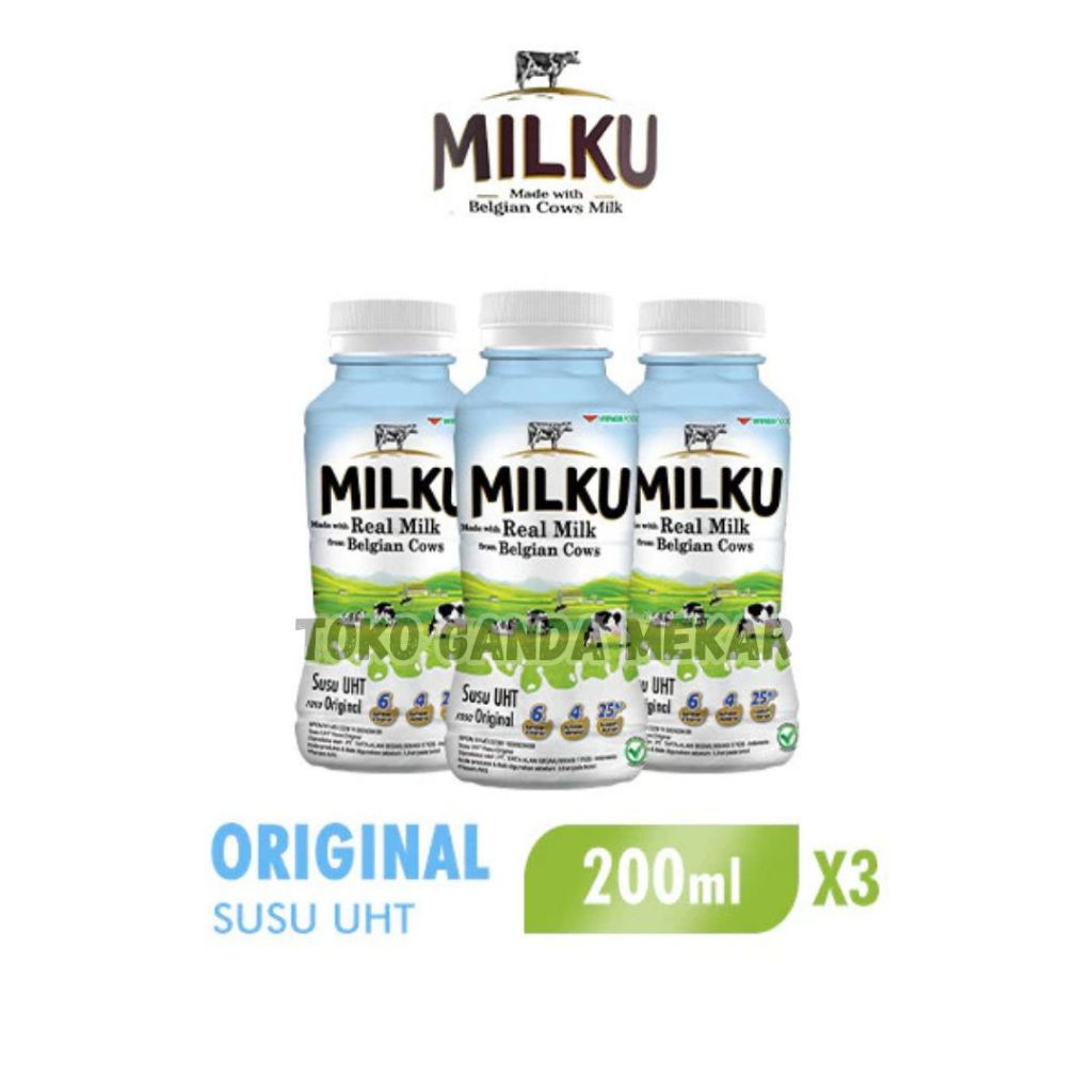 

Milku Susu UHT Original 200 ml x3