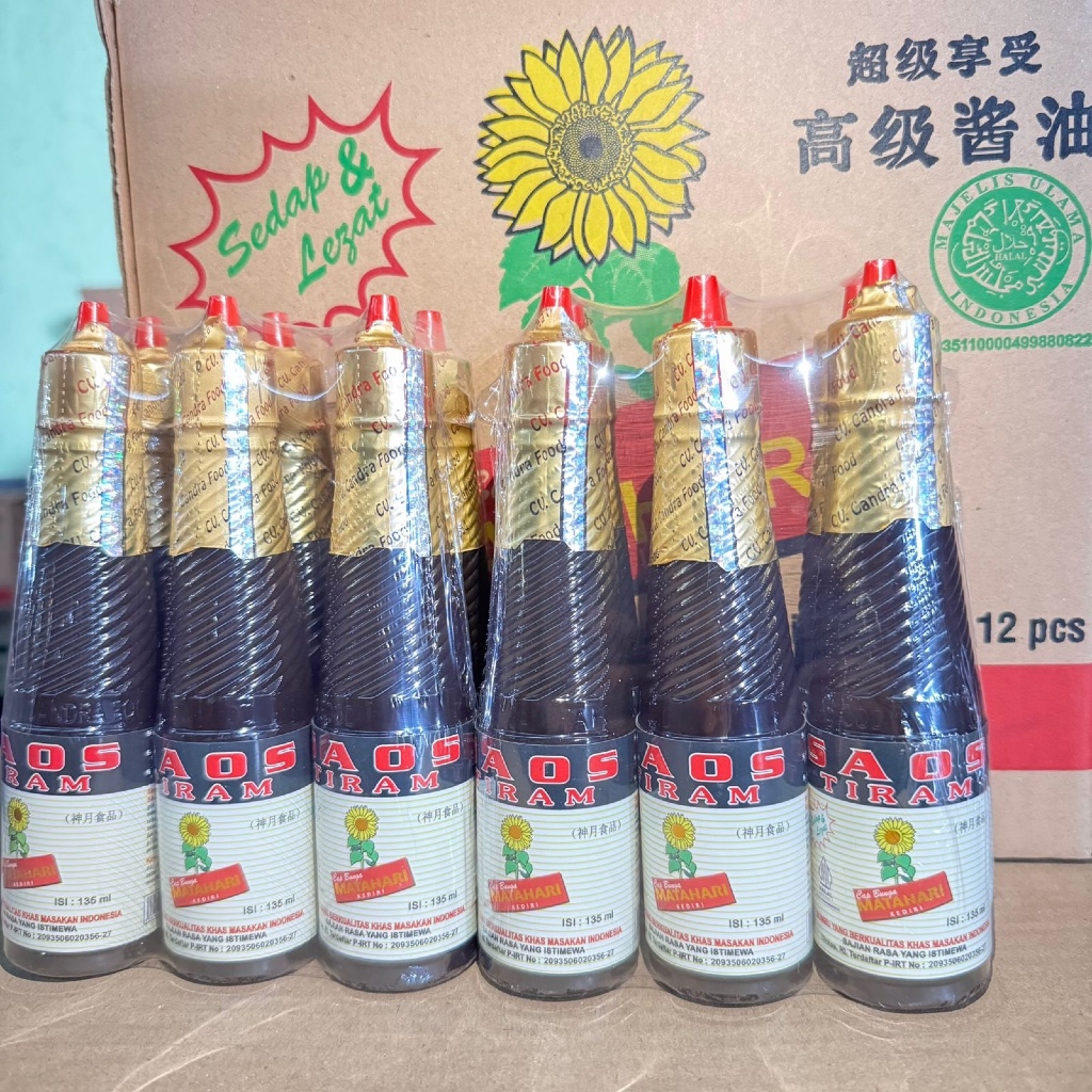 

Saos Tiram , Bahan Makanan , Cap Bunga Matahari 135ML Siap Packing 12pcs