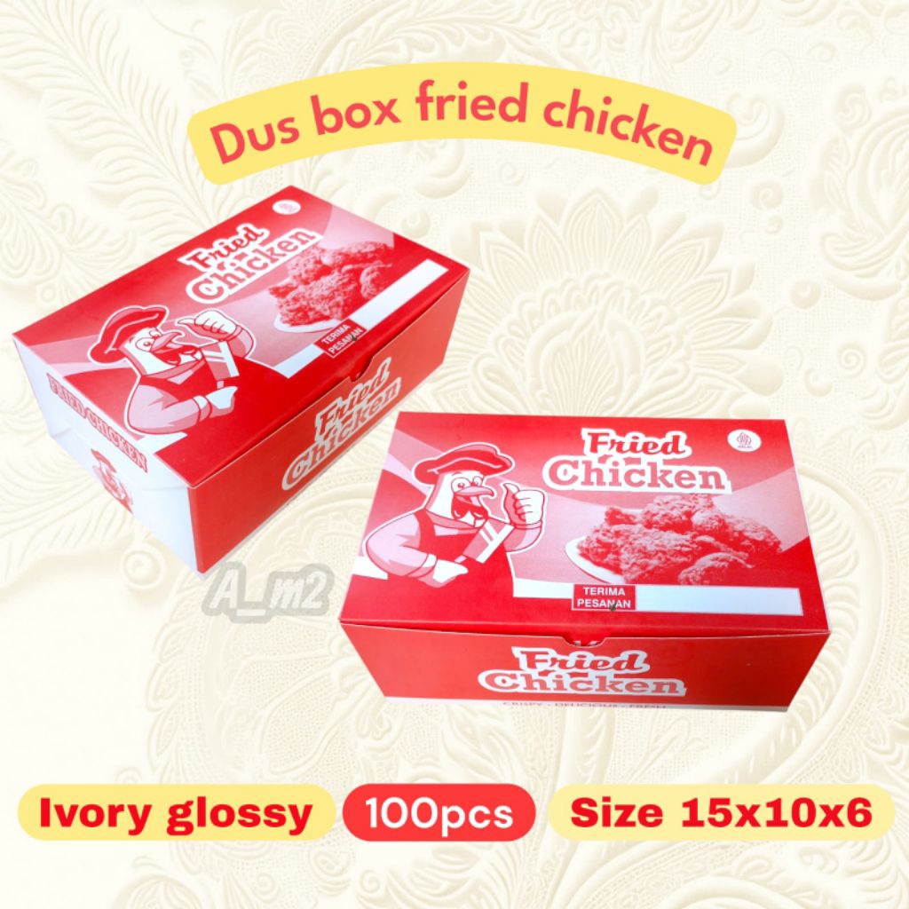 

@100pcs box dus fried chicken ivory glossy 1warna