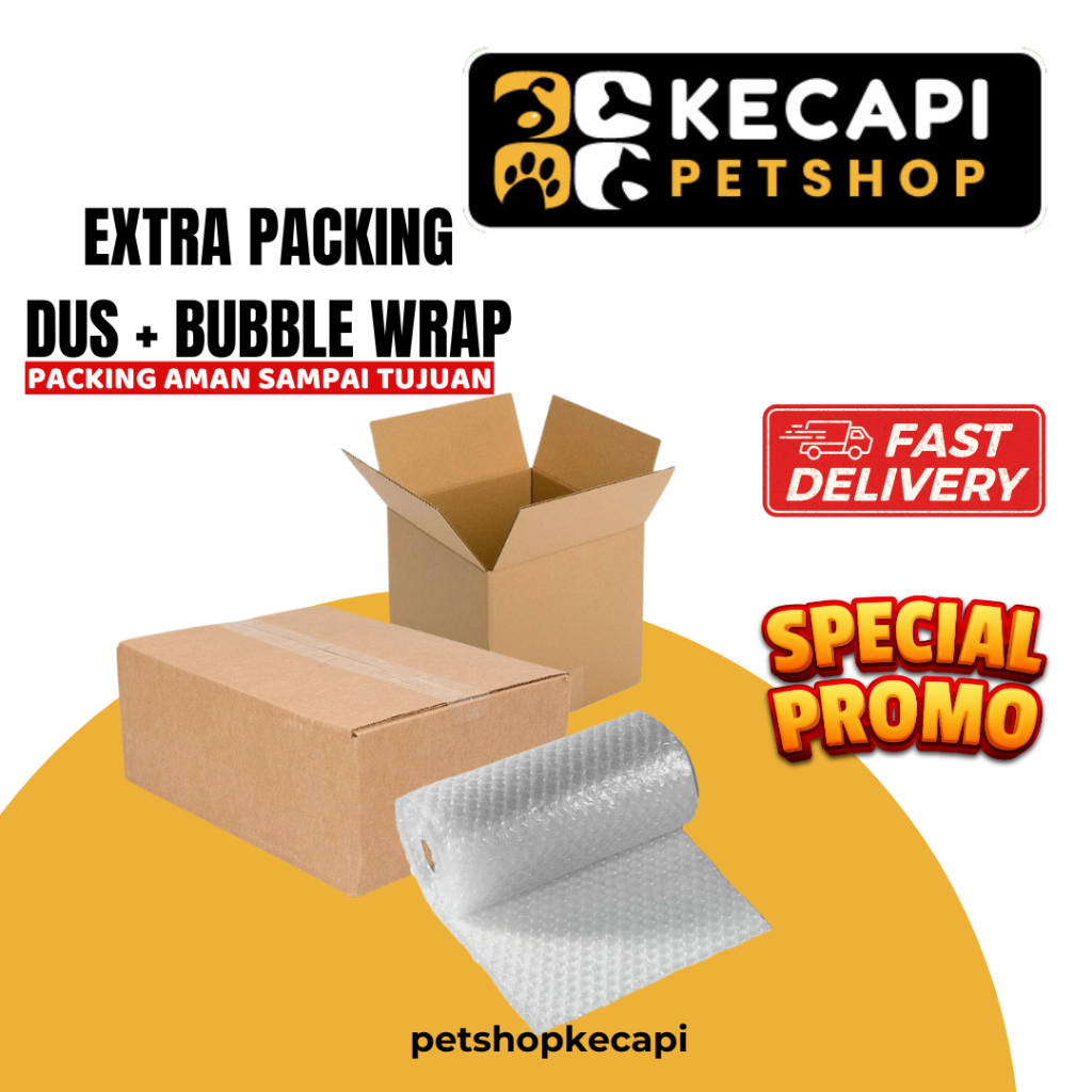 

EXTRA PACKING ( DUS + BUBBLE WRAP ) UNTUK MEMINIMALISIR KERUSAKAN