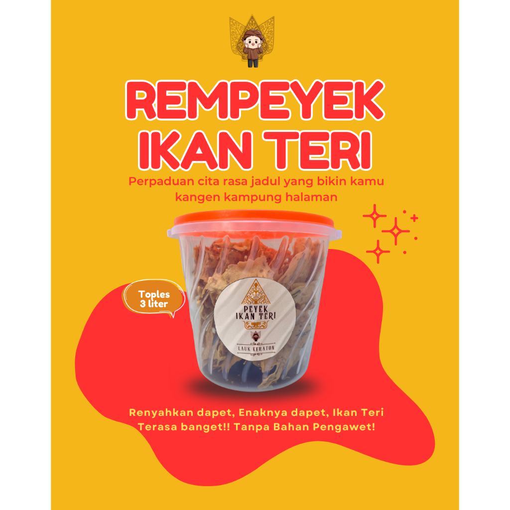 

Rempeyek Ikan Teri Toples 3ltr Lauk Keraton - Renyah Gurih Tanpa Pengawet