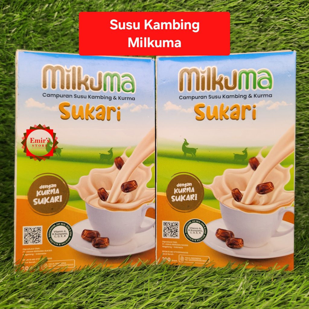 

Susu Kambing Etawa Milkuma Sukari | Susu Bubuk Kambing Milkuma Sukari | 200 Gr | Halal