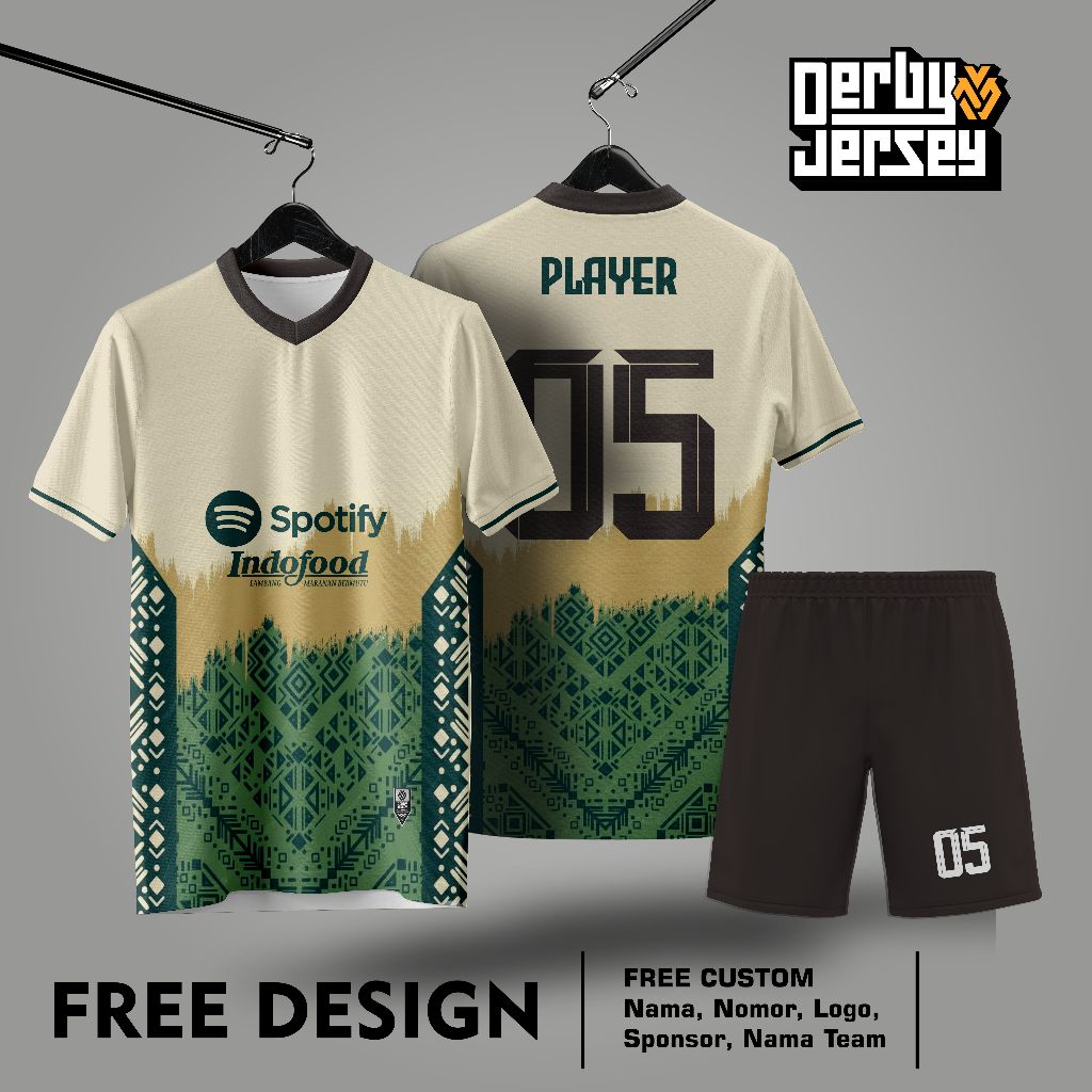 JERSEY HIJAU KOMBINASI BAJU FUTSAL SEPAK BOLA PRINTING JERSEY FUTSAL CUSTOM