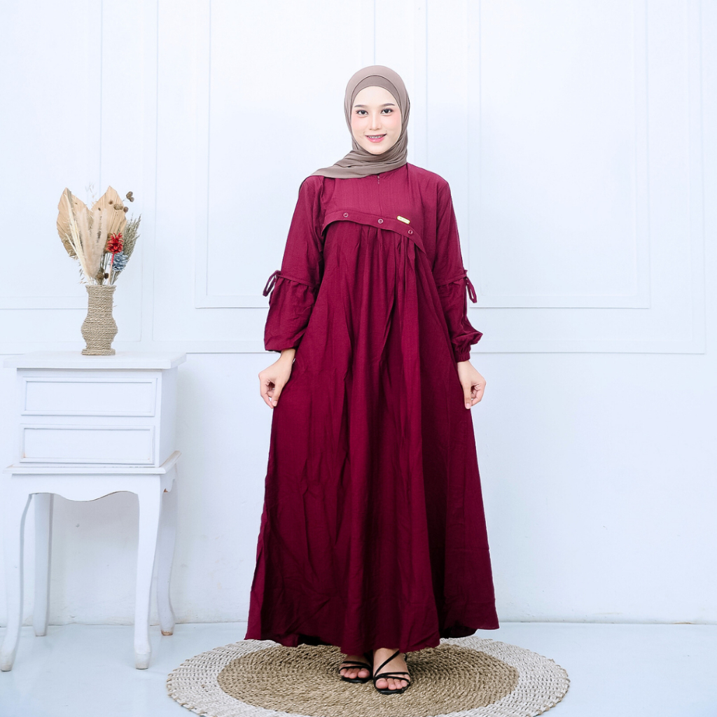 Dress Wanita Polos Panjang – Gamis Model Terbaru bahan Katun Premium Lembut, Ringan dan Cantik