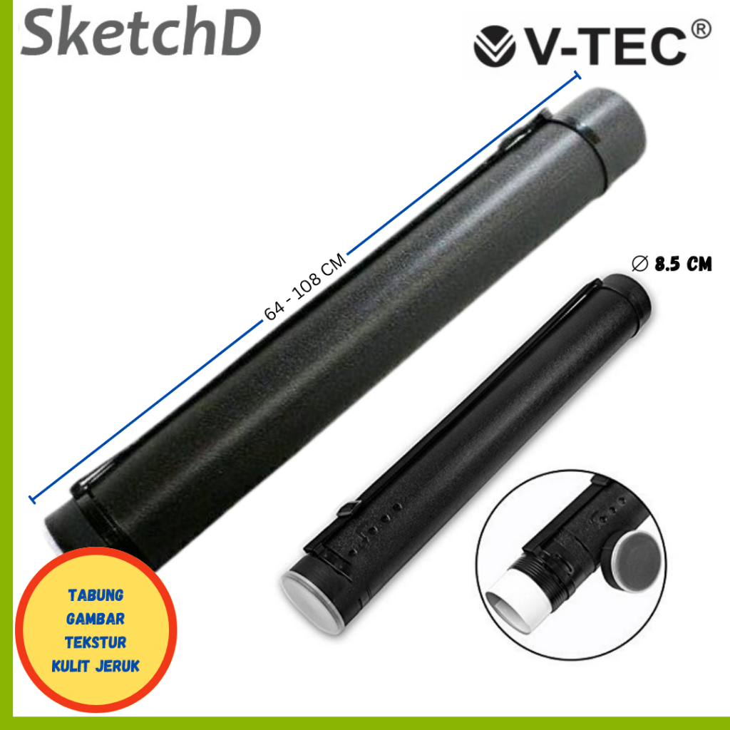 

Tabung Gambar Tekstur kulit jeruk V-tec 8.5 cm panjang 64 - 108 cm Drafting Tube
