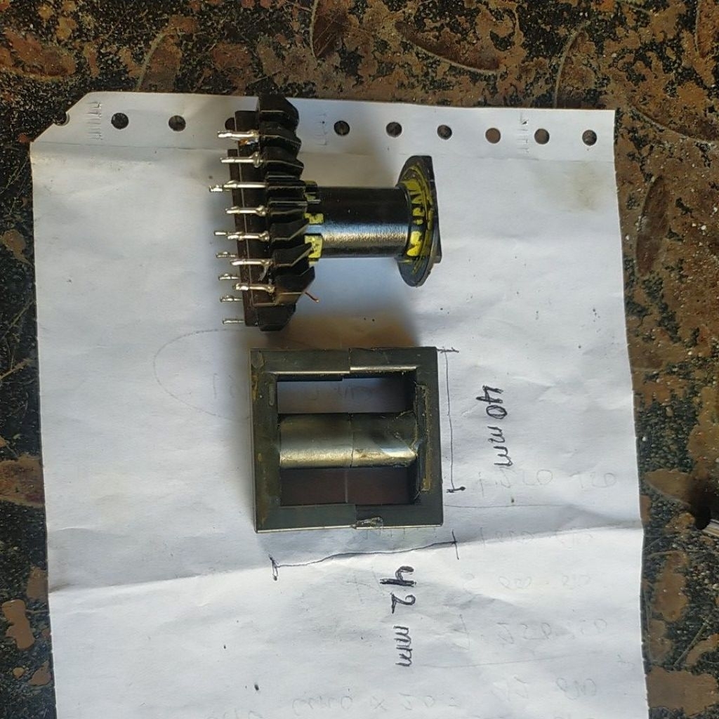 trafo ferit non gap 40 x 42 mm tebal 13 mm cabutan