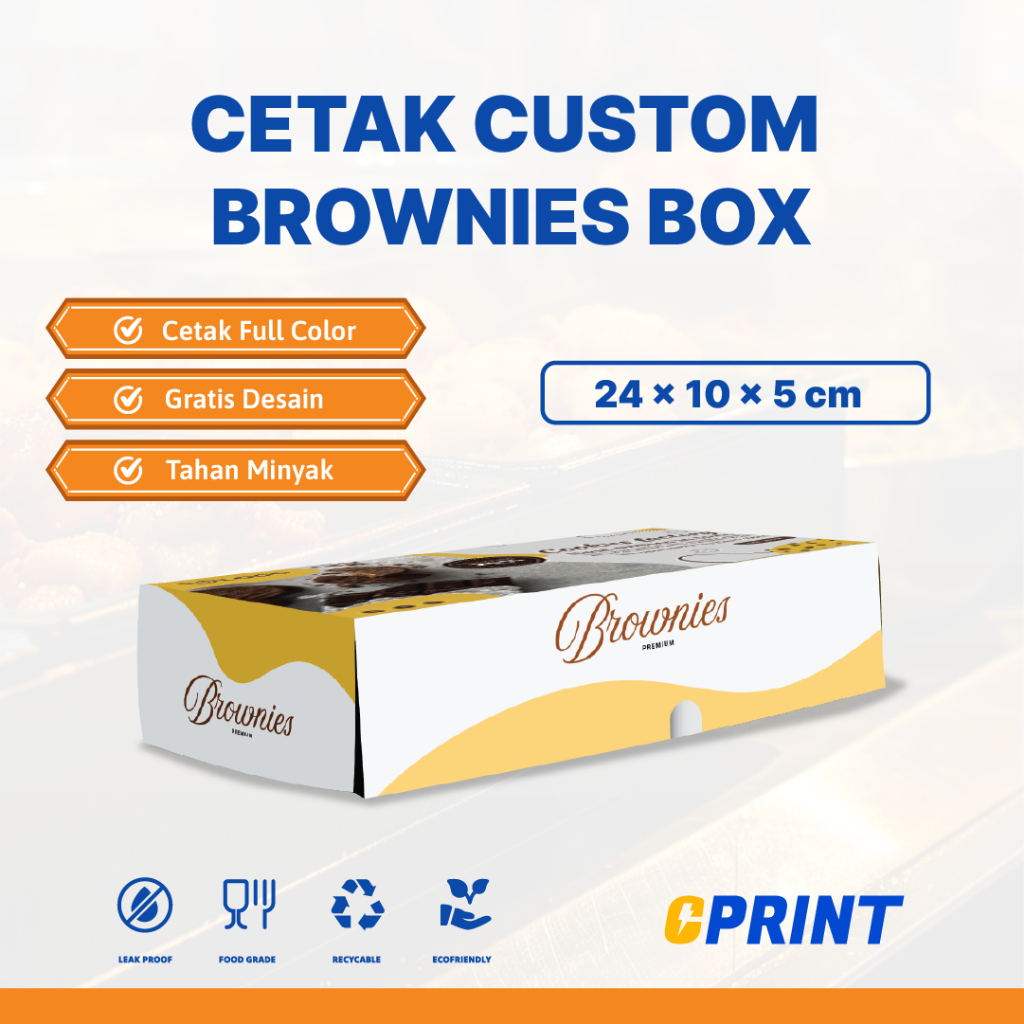 

Packaging Brownies & Bolen Custom Design Gratis - Ivory290 Uk 24x10x5 Min Order 1000Pcs
