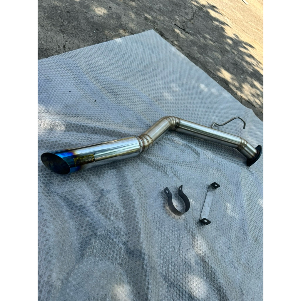 knalpot mobil side exide cumi darat /standar buang samping moncong biru for inova rebon .pajero.fort