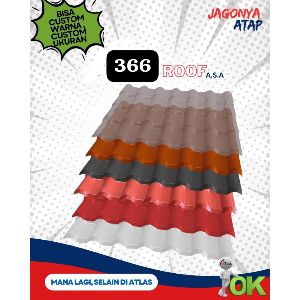 atap genteng UPVC tebal 1.5mm. pengiriman bisa ke luar kota. garansi 10 tahun