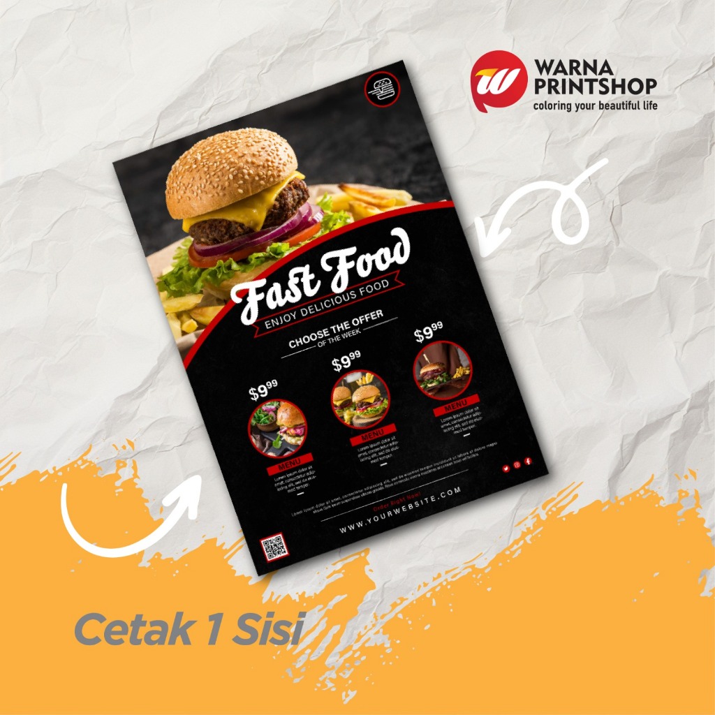 

CETAK + LAMINASI KAKU DAFTAR MENU / DAFTAR HARGA / QRIS UK.A4 1 SISI