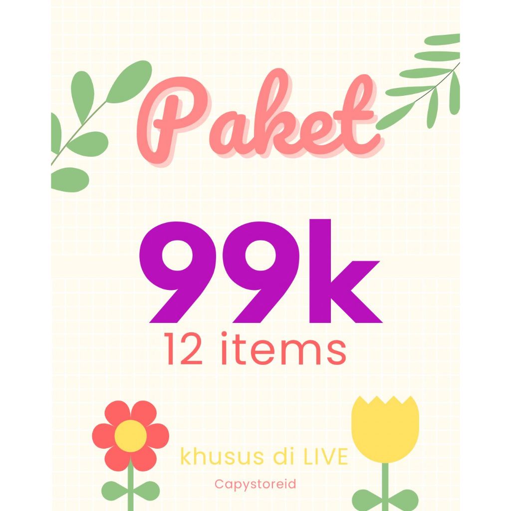 

Paket alat tulis CAPY STORE ID 12 PCS STATIONARY