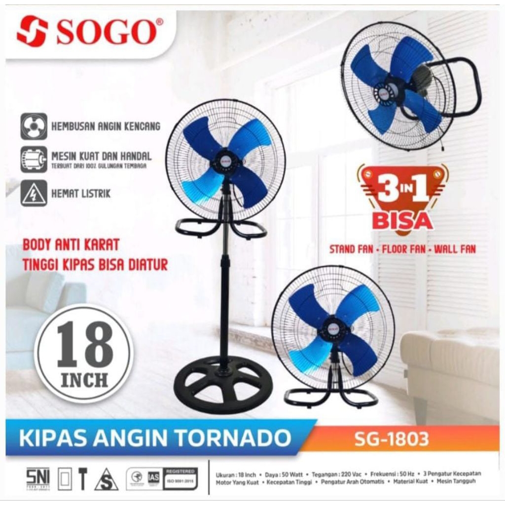 Kipas Angin Sogo 3in1 SG-1803(18inch)(Hanya Khusus Batam)
