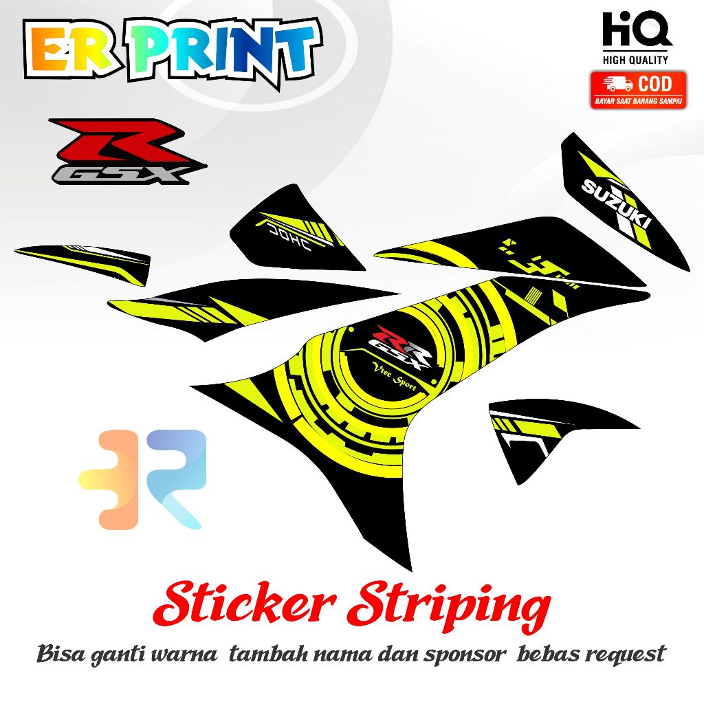 Striping Suzuki GSX 150r Sticker 1 Full Set Kanan Kiri Variasi  Desain Hitech