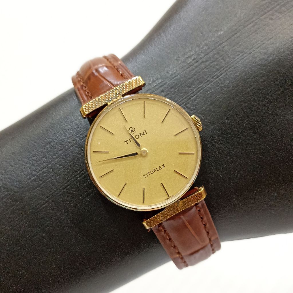Titoni Titoflex Classic Vintage Unisex Manual Winding Watch Jam Tangan Antik Kuno Kolektor Asli