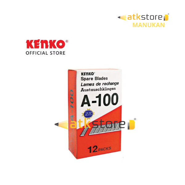 

KENKO REFILL CUTTER A-100 | Kenko A-100 Spare Blades Isi Pisau Cutter Tajam – 12 Packs (80mm x 9mm)