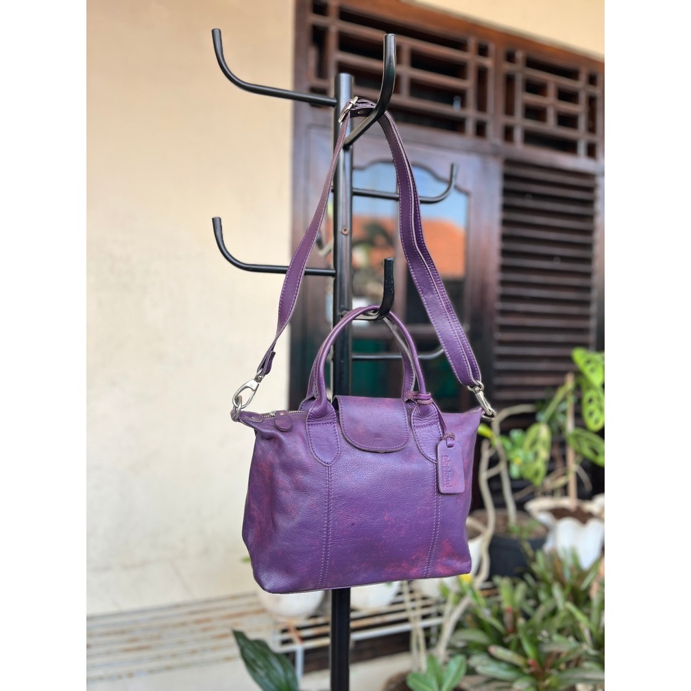 Tas Kulit Wanita ABEKANI CBAG Flap Hand Bag dengan Tali Panjang Ukuran Small