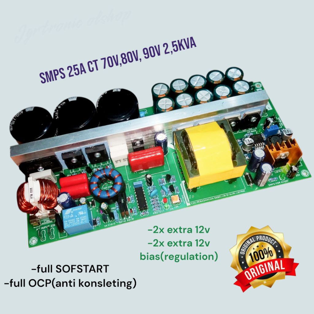 smps 25A CT 80-90v full sofstart,ocp power supply anti konslet