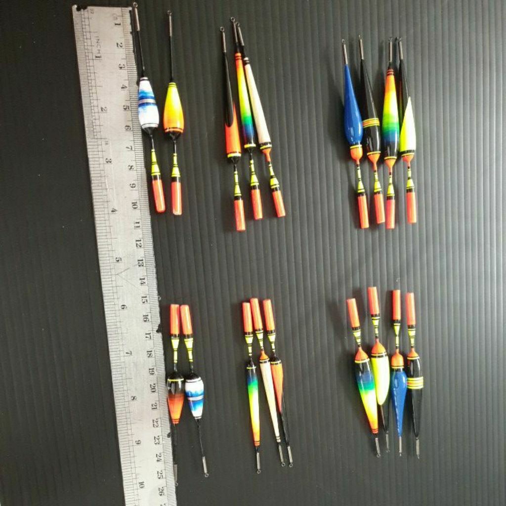 Pelampung Pancing Kayu Balsa Finishing Keramik panjang 10cm