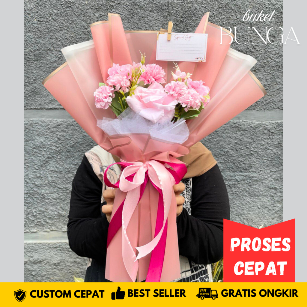 BUCKET BUNGA ARTIFICIAL Valentine Kado Buket Ultah Wisuda Ulang Tahun Anniversary Hadiah Wisuda Acar