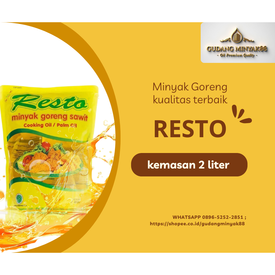 

Resto Minyak Goreng Sista Cooking Oil 2 Liter Kemasan Pouch
