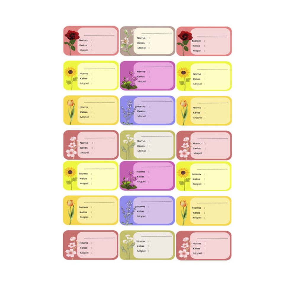 

label nama lucu imut stiker nama name sticker