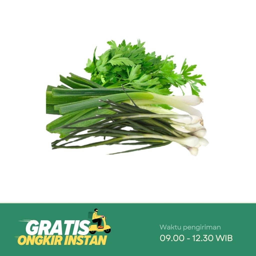 

Mix Daun Bawang, Bawang Pre, Seledri Campur 1 ikat