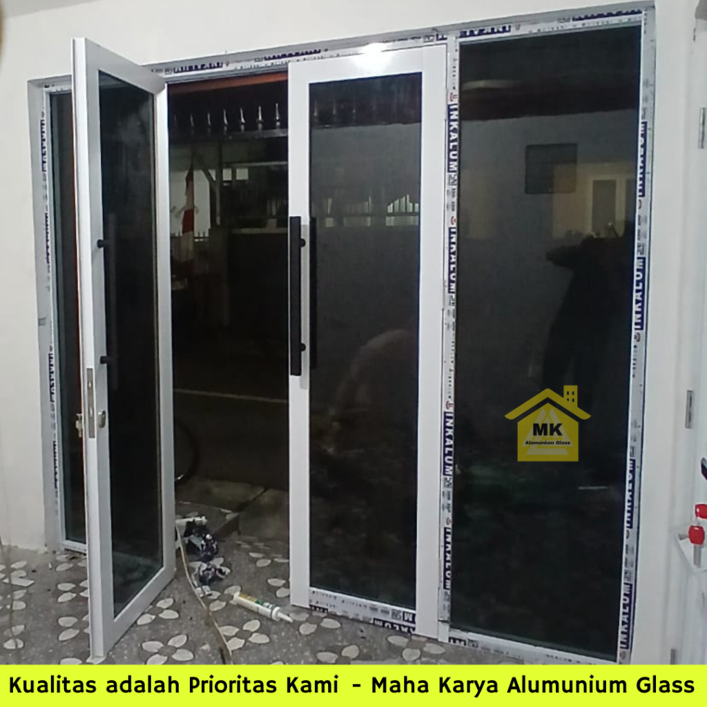 Pintu Alumunium Kupu Tarung Inkalum Warna Putih Per Daun, Custom Murah Berkualitas
