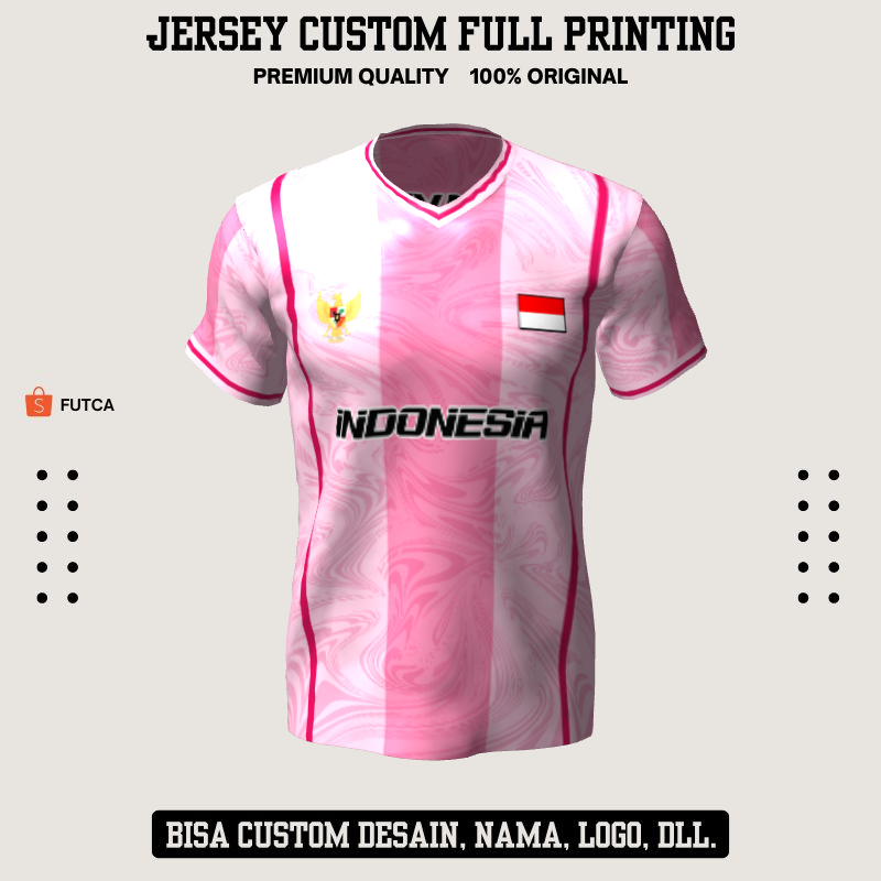 Kaos Jersey Futsal Pink Motif Liquid 510 - Jersey Baju Olahraga Full Printing