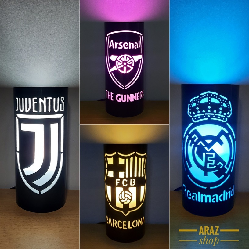 Lampu Tidur Hias Ukir Led Logo Bola Soccer Hobi Hadiah Kado Tempel Dinding Meja Hobby Laki AC Milan 
