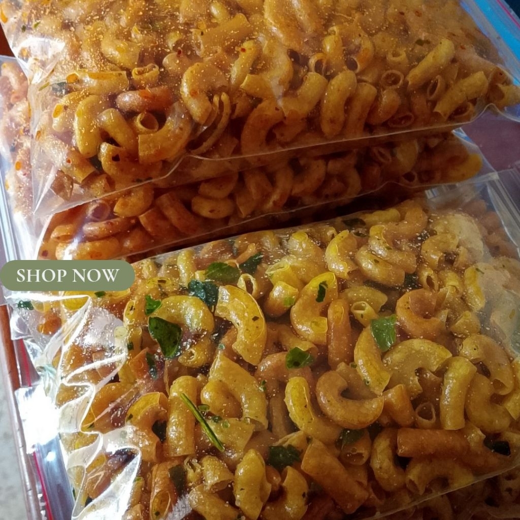 

Paket 2pcs macroni bantet renyah kriuk Rasa – Pedas & Original 200gr Makaroni pedas cikruh