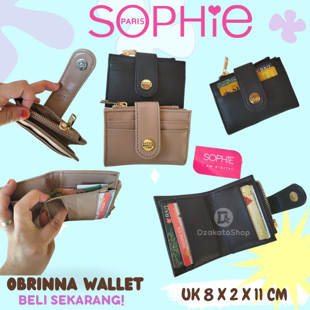 Sophie Martin Paris Dompet Mini Kecil Wanita Obrinna Mocca Black Eksclusive Premium Small Wallet