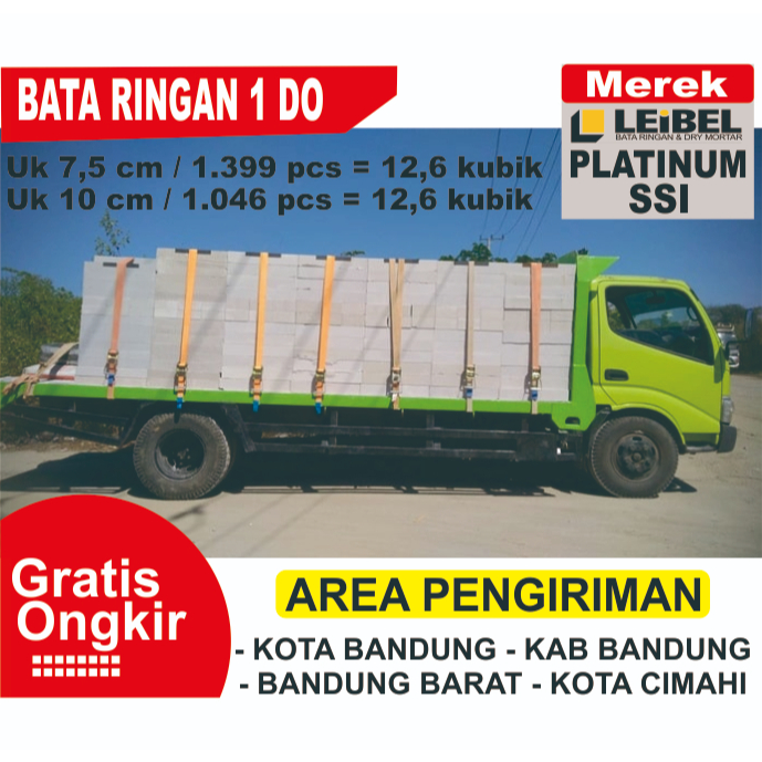 Hebel Bata Ringan Harga Per 1 DO ( Isi 12,6 KUBIK ) GRATIS ONGKIR