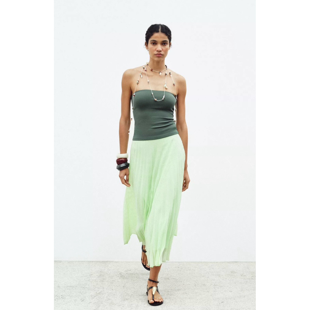 ZARA Pleated Midi Skirt size S dan M