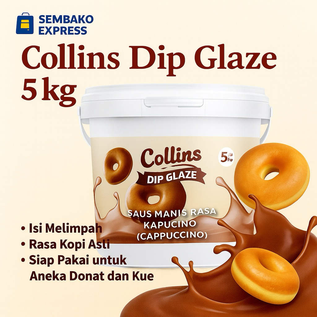 

Collins Dip Glaze Cappuccino 5 Kg – Saus Manis Rasa Kapucino