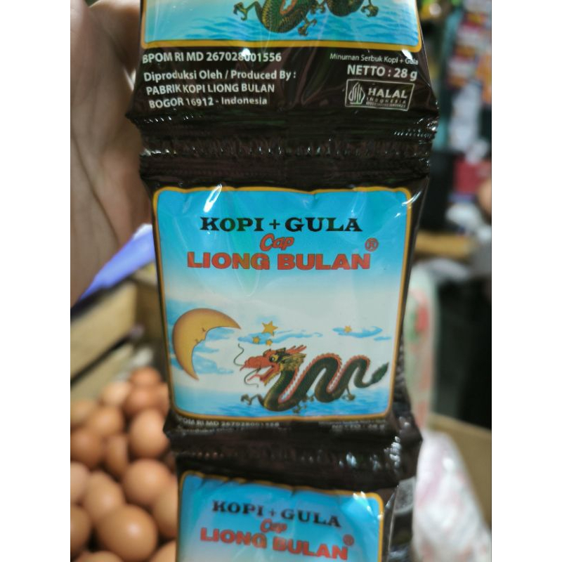 

PROMO ( EXP 09/25) 1 Pak Kopi Cap Liong bulan ( kopi + gula) isi 2 Renceng x 10 sachet x 28 Gram