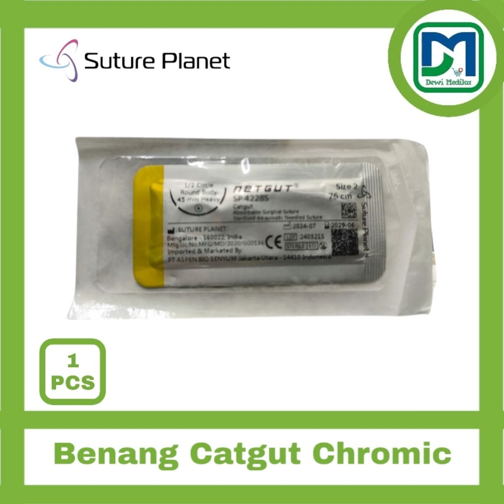 1 Pcs Sature Planet Cat Gut Chromic  NetGut Sature Planet 1Pcs   Cat Gut  Chromic  Bedah